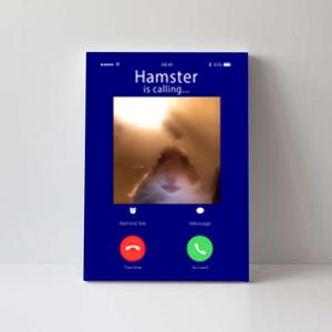 Dank Meme Hamster Staring Front Camera Hamster Calling Gift Canvas