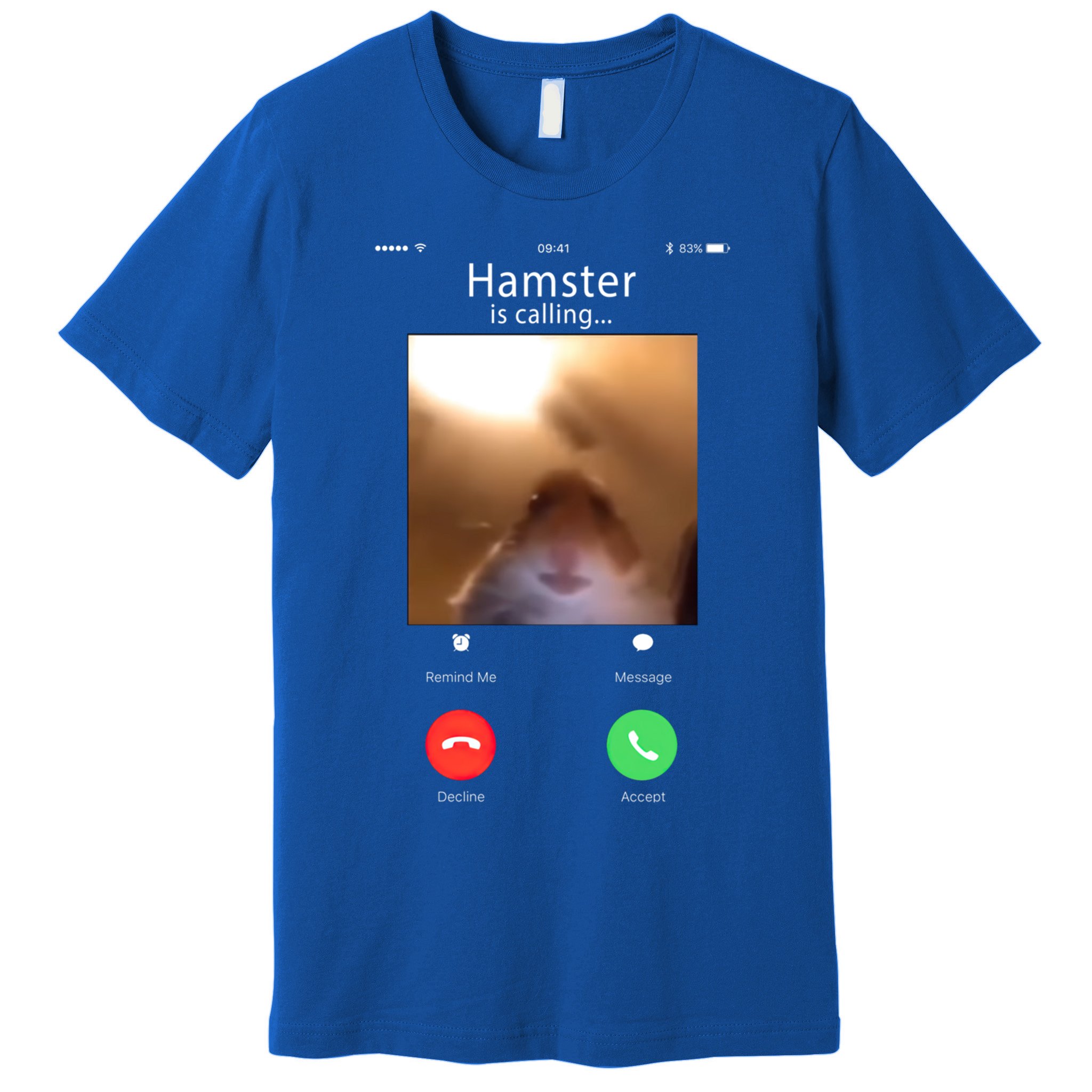 Dank Meme Hamster Staring Front Camera Hamster Calling Gift Premium T-Shirt