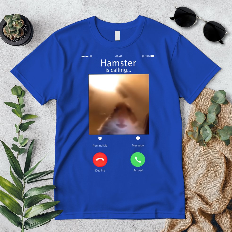Dank Meme Hamster Staring Front Camera Hamster Calling Gift Premium T-Shirt