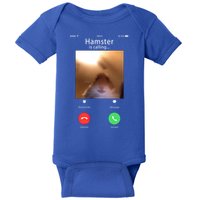 Dank Meme Hamster Staring Front Camera Hamster Calling Gift Baby Bodysuit