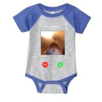 Dank Meme Hamster Staring Front Camera Hamster Calling Gift Infant Baby Jersey Bodysuit