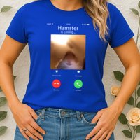 Dank Meme Hamster Staring Front Camera Hamster Calling Gift Womens T-Shirt