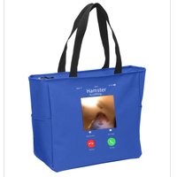 Dank Meme Hamster Staring Front Camera Hamster Calling Gift Zip Tote Bag