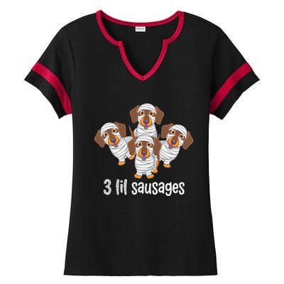 Dachshund Mummy Halloween Gifts For Dog Owners Ladies Halftime Notch Neck Tee