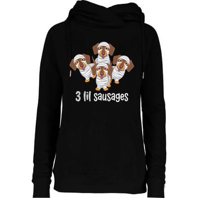 Dachshund Mummy Halloween Gifts For Dog Owners Womens Funnel Neck Pullover Hood