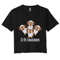 Dachshund Mummy Halloween Gifts For Dog Owners Women's Crop Top Tee