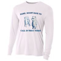 Damn Might Have To Call In Thicc Today Meme Cooling Performance Long Sleeve Crew