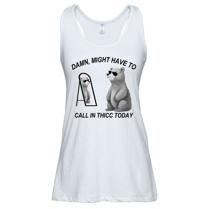 Damn Might Have To Call In Thicc Today Ladies Essential Flowy Tank