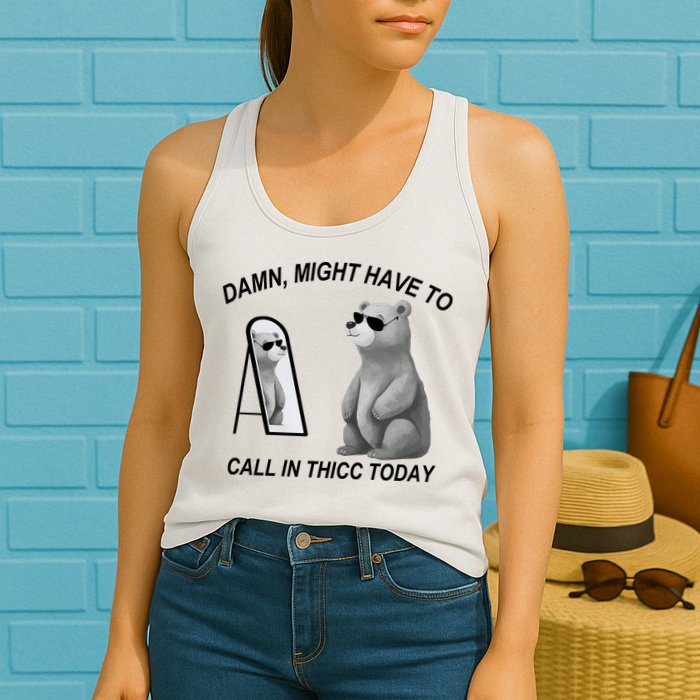 Damn Might Have To Call In Thicc Today Womens Tank Top
