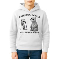 Damn Might Have To Call In Thicc Today Kids Hoodie