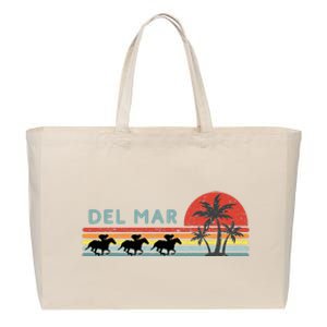 Del Mar Horse Racing Thoroughbred Santa Anita Horseplayers Cotton Canvas Jumbo Tote