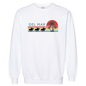 Del Mar Horse Racing Thoroughbred Santa Anita Horseplayers Garment-Dyed Sweatshirt