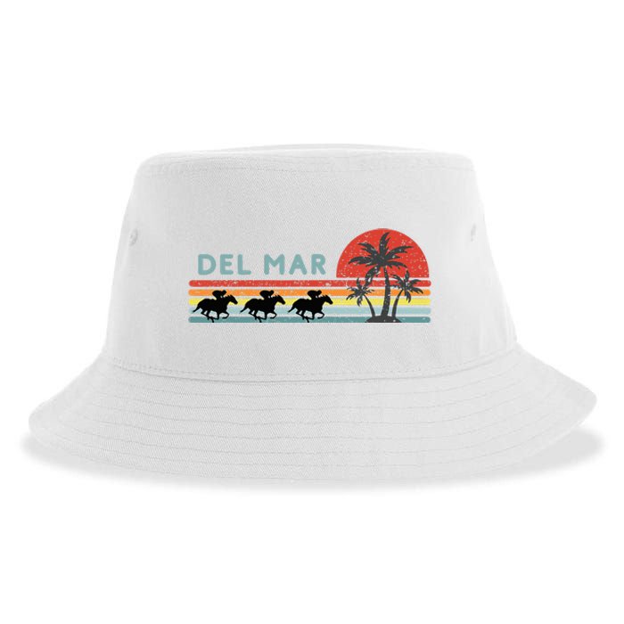 Del Mar Horse Racing Thoroughbred Santa Anita Horseplayers Sustainable Bucket Hat