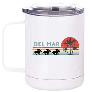 Del Mar Horse Racing Thoroughbred Santa Anita Horseplayers 12 oz Stainless Steel Tumbler Cup