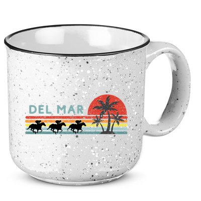 Del Mar Horse Racing Thoroughbred Santa Anita Horseplayers 15oz Campfire Ceramic Mug