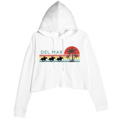 Del Mar Horse Racing Thoroughbred Santa Anita Horseplayers Crop Fleece Hoodie