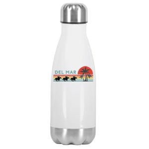 Del Mar Horse Racing Thoroughbred Santa Anita Horseplayers Stainless Steel Insulated Water Bottle