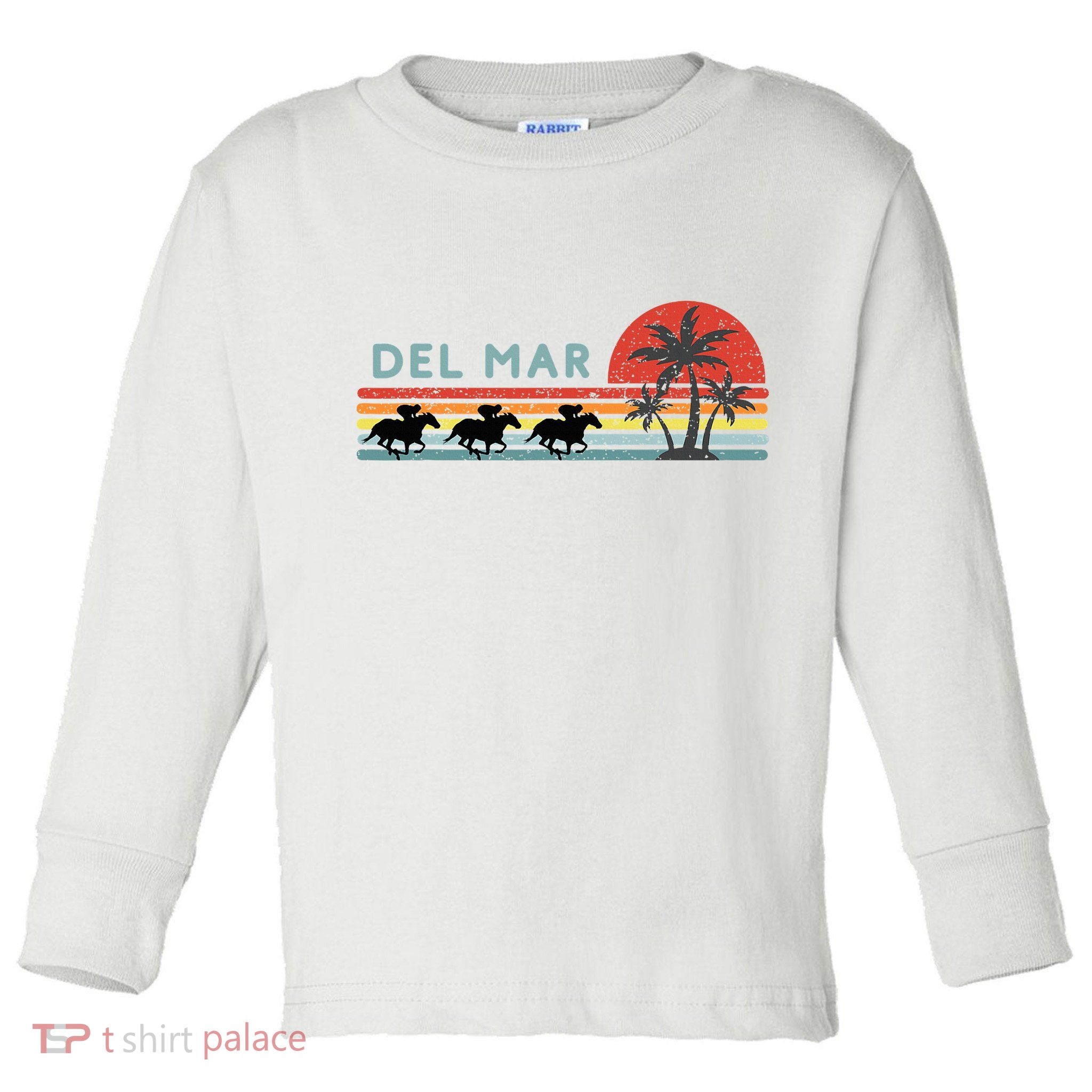 Del Mar Horse Racing Thoroughbred Santa Anita Horseplayers Toddler Long Sleeve Shirt