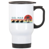 Del Mar Horse Racing Thoroughbred Santa Anita Horseplayers Stainless Steel Travel Mug