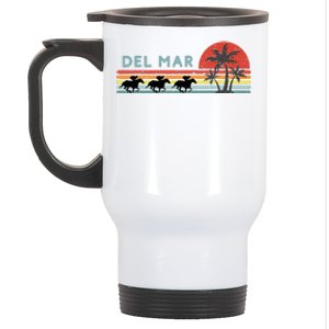 Del Mar Horse Racing Thoroughbred Santa Anita Horseplayers Stainless Steel Travel Mug