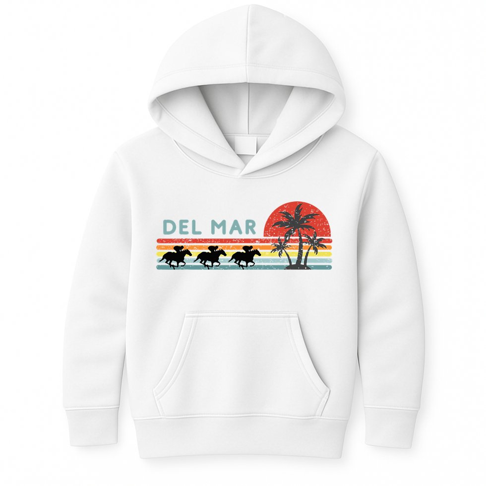 Del Mar Horse Racing Thoroughbred Santa Anita Horseplayers Kids Hoodie