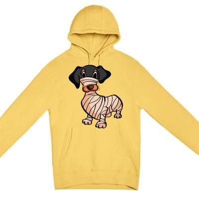 Dachshund Mummy Halloween Gift Premium Pullover Hoodie