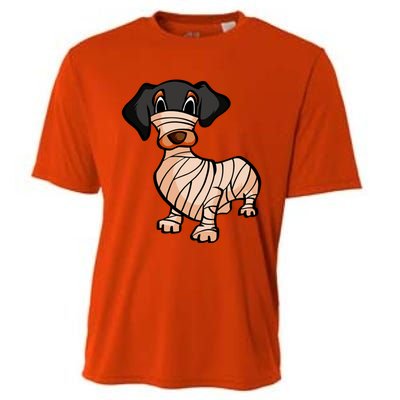 Dachshund Mummy Halloween Gift Cooling Performance Crew T-Shirt