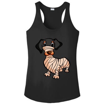 Dachshund Mummy Halloween Gift Ladies PosiCharge Competitor Racerback Tank