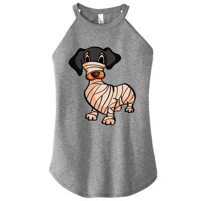 Dachshund Mummy Halloween Gift Women’s Perfect Tri Rocker Tank