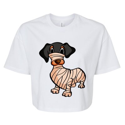 Dachshund Mummy Halloween Gift Bella+Canvas Jersey Crop Tee