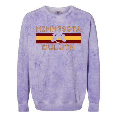 Duluth Minnesota Hockey Goalie Player Minnesotans Coach Colorblast Crewneck Sweatshirt