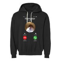 Dank Meme Hamster Staring Front Camera Hampter Calling Garment-Dyed Fleece Hoodie