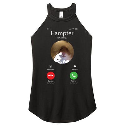 Dank Meme Hamster Staring Front Camera Hampter Calling Women's Perfect Tri Rocker Tank