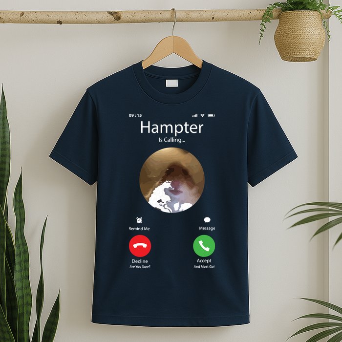 Dank Meme Hamster Staring Front Camera Hampter Calling T-Shirt