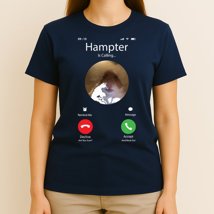 Dank Meme Hamster Staring Front Camera Hampter Calling T-Shirt
