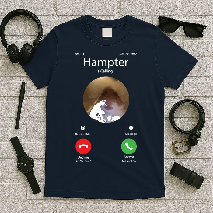 Dank Meme Hamster Staring Front Camera Hampter Calling T-Shirt