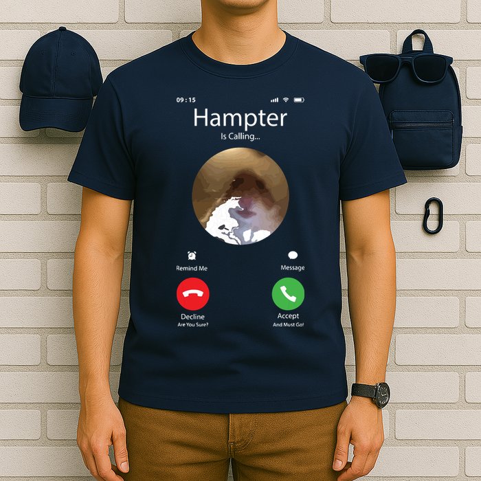 Dank Meme Hamster Staring Front Camera Hampter Calling T-Shirt
