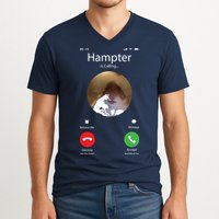 Dank Meme Hamster Staring Front Camera Hampter Calling V-Neck T-Shirt