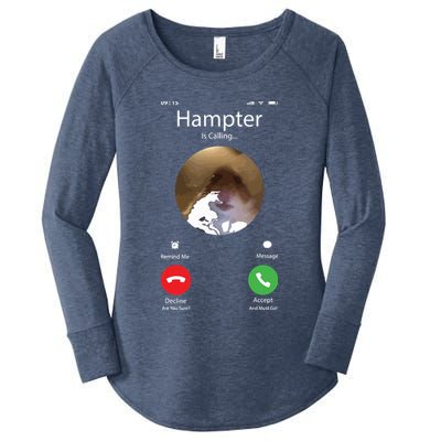 Dank Meme Hamster Staring Front Camera Hampter Calling Women's Perfect Tri Tunic Long Sleeve Shirt
