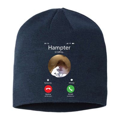 Dank Meme Hamster Staring Front Camera Hampter Calling Sustainable Beanie