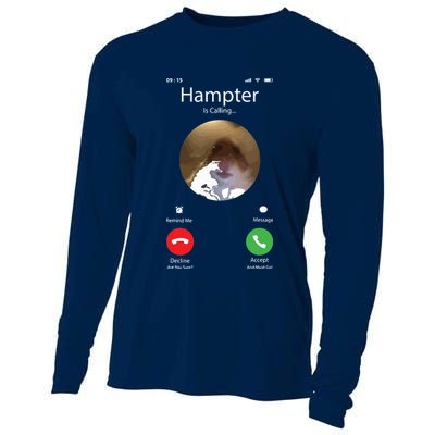 Dank Meme Hamster Staring Front Camera Hampter Calling Cooling Performance Long Sleeve Crew