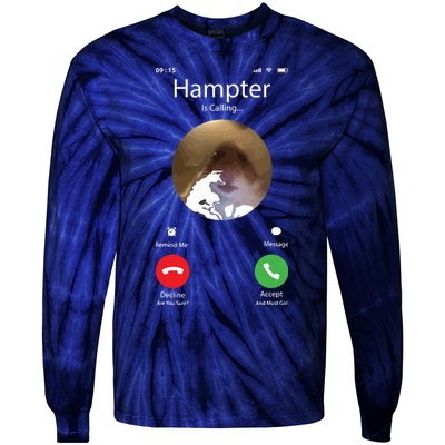 Dank Meme Hamster Staring Front Camera Hampter Calling Tie-Dye Long Sleeve Shirt