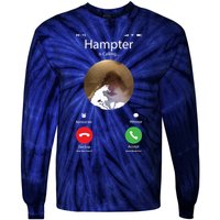 Dank Meme Hamster Staring Front Camera Hampter Calling Tie-Dye Long Sleeve Shirt