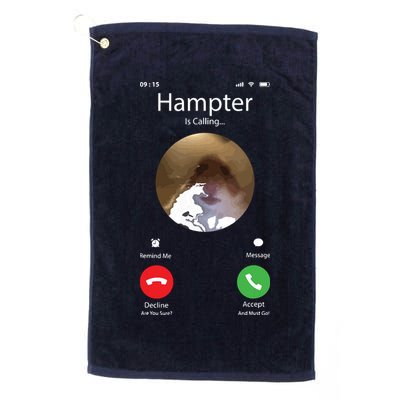 Dank Meme Hamster Staring Front Camera Hampter Calling Golf Towel