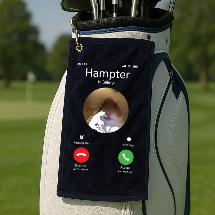 Dank Meme Hamster Staring Front Camera Hampter Calling Golf Towel