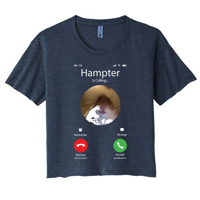 Dank Meme Hamster Staring Front Camera Hampter Calling Crop Top