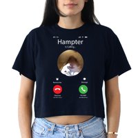 Dank Meme Hamster Staring Front Camera Hampter Calling Crop Top