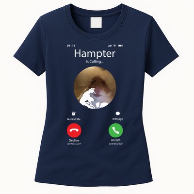 Dank Meme Hamster Staring Front Camera Hampter Calling Womens T-Shirt