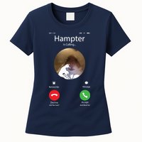 Dank Meme Hamster Staring Front Camera Hampter Calling Womens T-Shirt