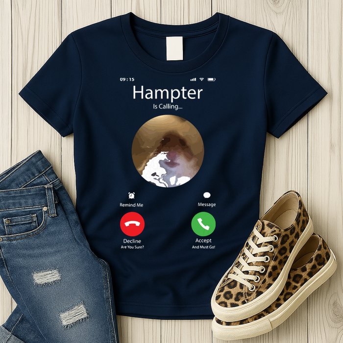 Dank Meme Hamster Staring Front Camera Hampter Calling Womens T-Shirt